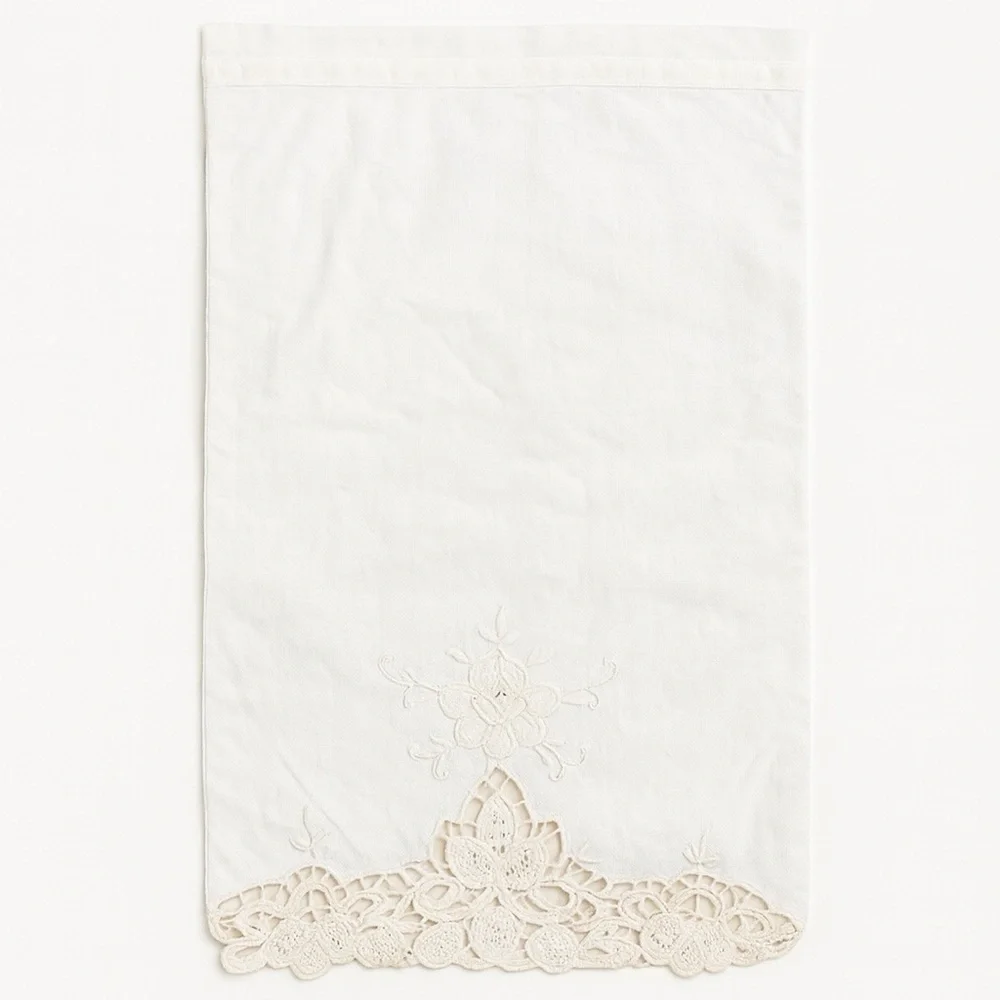 Set of 3 White Linen Table Napkins